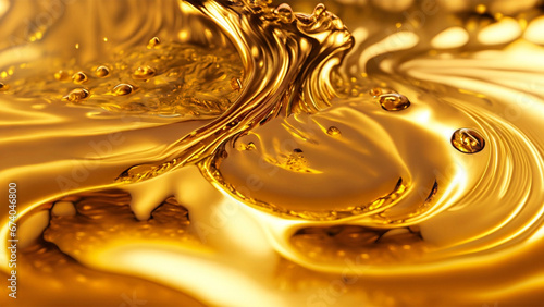 golden and black liquid background by Generative AI 