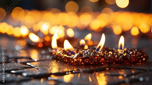 Burning Torch Night Procession Bokeh, Bright Background, Background Hd