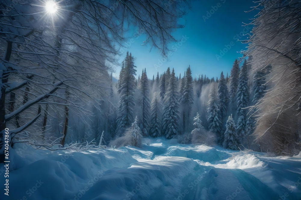 winter landscape with forest
