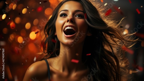 Cheerful Beautiful Brunette Girl Blowing, Bright Background, Background Hd © Alex Cuong