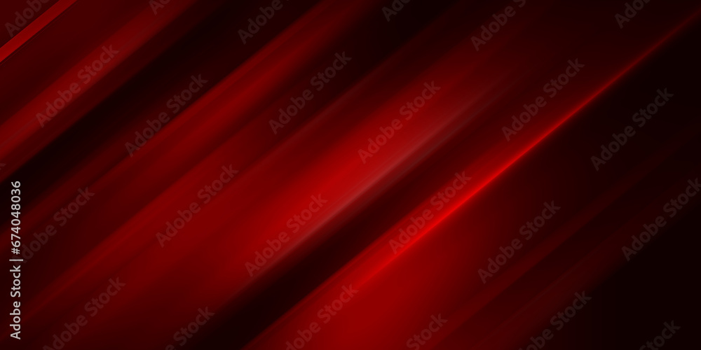Abstract template red stripes with red neon light decor square pattern. technology concept - obrazy, fototapety, plakaty 