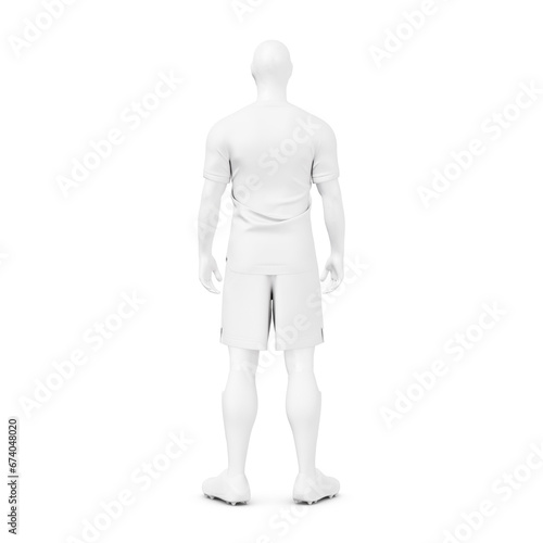 a mannequin with a Men’s Full Soccer Kit isolated on a white background © Bruno