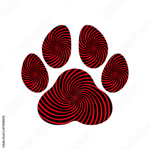 Paw special texture effect black and red