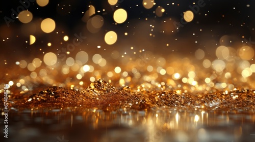 Christmas Glowing Golden Background Lights Gold, Bright Background, Background Hd