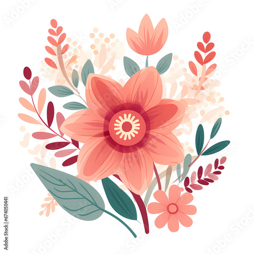 Obraz na płótnie flower bouquet flat illustration w salonie