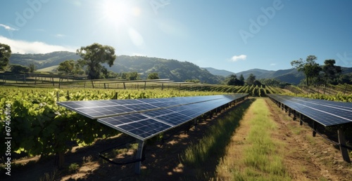 a large number of solar panels in a field, in the style of delicately rendered landscapes