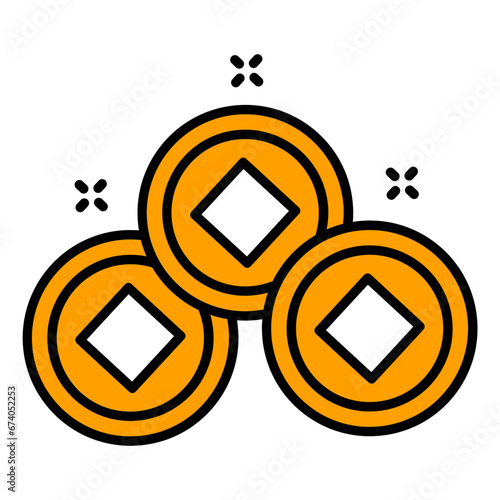 Chinese Coin Sticker