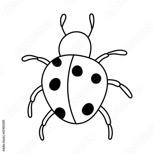 Ladybug vector icon in doodle style. Symbol in simple design. Cartoon object hand drawn isolated on white background. © sumkinn