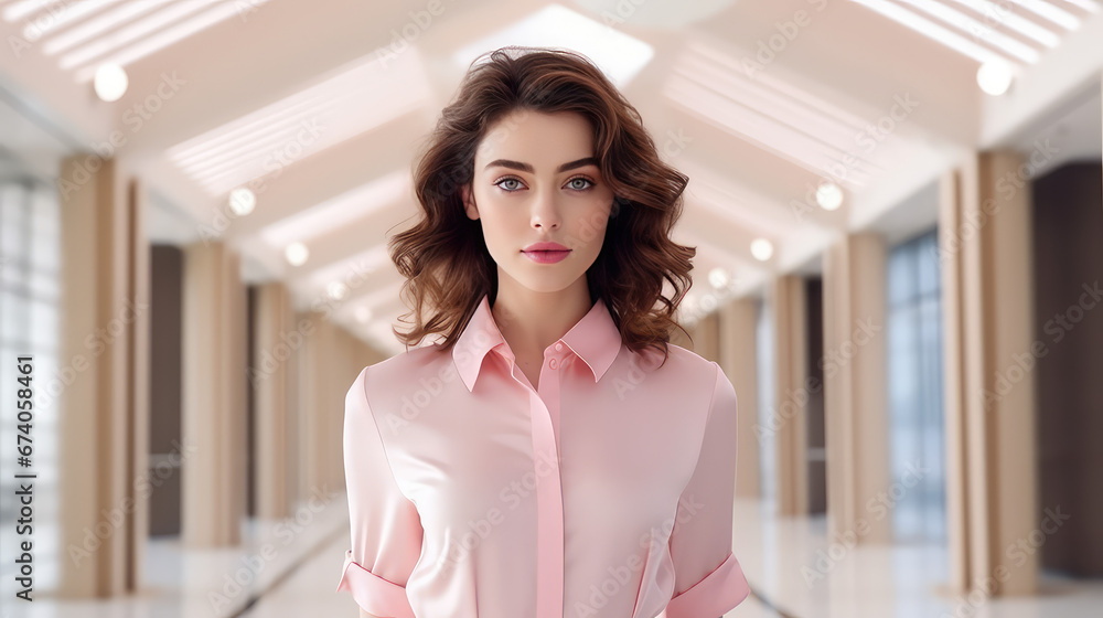 Stylish young female model in office formal wear. Creative concept of fashionable clothes for office work dress code. Stylish young female model in office formal wear. Creative concept of fashionable clothes for office work dress code.