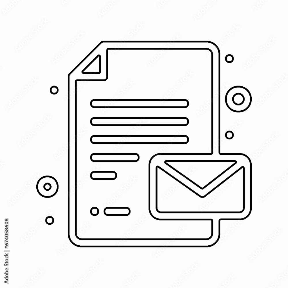 Back To School, Paper, Message line icon vector Back To School, Paper, Message line icon vector