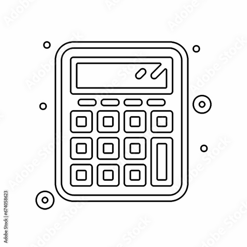 Back To School, Calculate, Calculator line icon vector