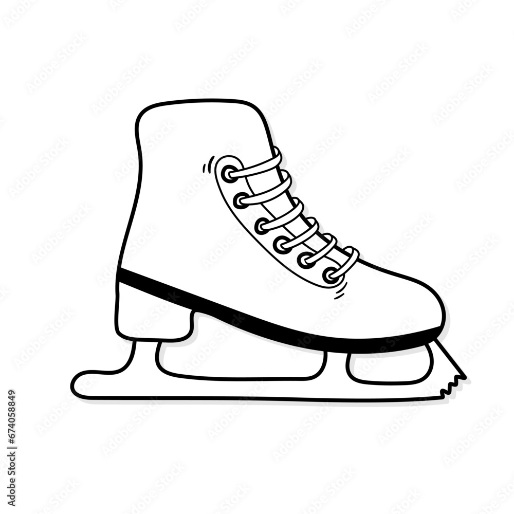 Skate shoe vector icon in doodle style. Symbol in simple design. Cartoon object hand drawn isolated on white background. Skate shoe vector icon in doodle style. Symbol in simple design. Cartoon object hand drawn isolated on white background.