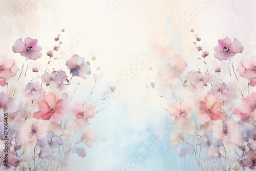 High quality pastel floral background with a sentimental touch. Generative AI photo