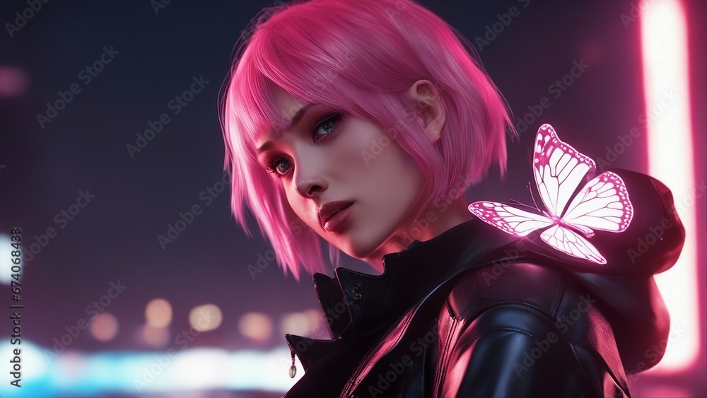 Φωτογραφία inspired anime cartoon,  anime     a portrait of girl looking at the glow