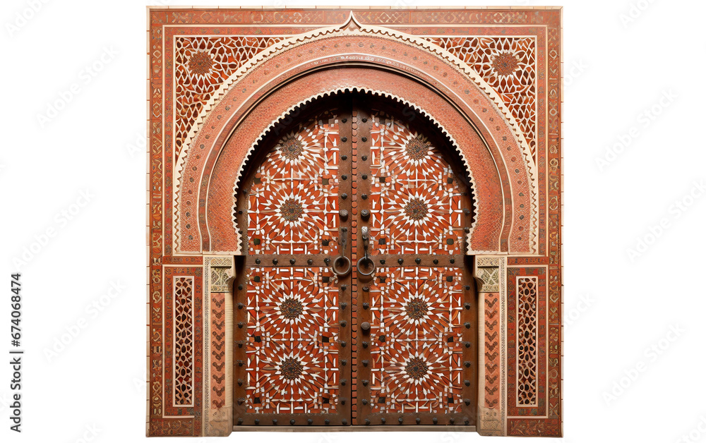 Intricate Middle Eastern Entrance on isolated background