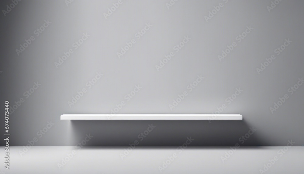 empty shelf on the wall with spotlights empty shelf on the wall with spotlights