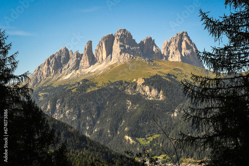 Scenery of the mountains of the Dolomites, Italy, nearby the village Alba