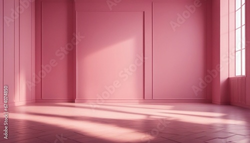 empty space in pink tones with a play of light and shadow