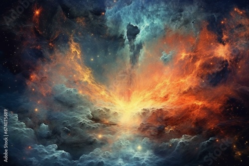 Image depicting the stunning Marbleverse nebula. Generative AI