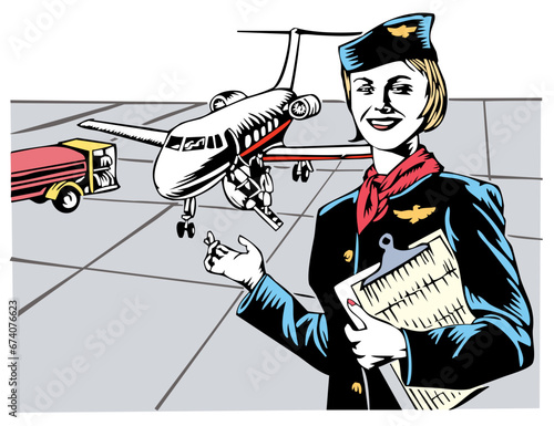 flight attendant for private or corporate jet