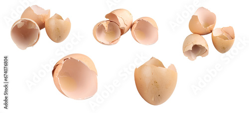 egg shells on white isolated background
