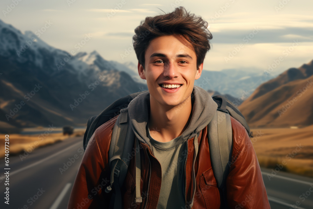 Joyful Young Man Enjoying Outdoors Joyful Young Man Enjoying Outdoors