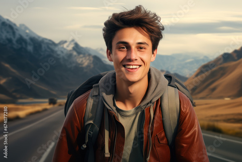 Joyful Young Man Enjoying Outdoors