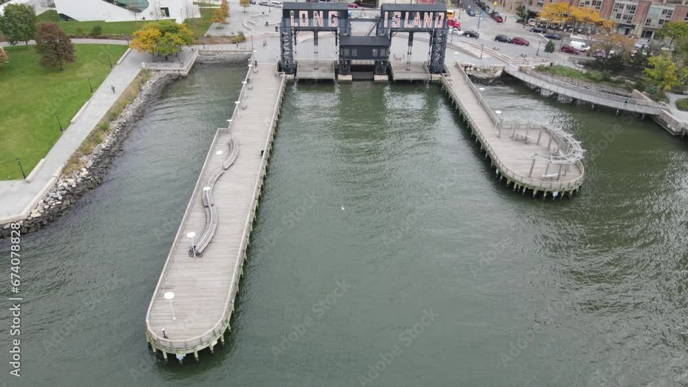 New-York city aerial drone shot east river New-York city aerial drone shot east river