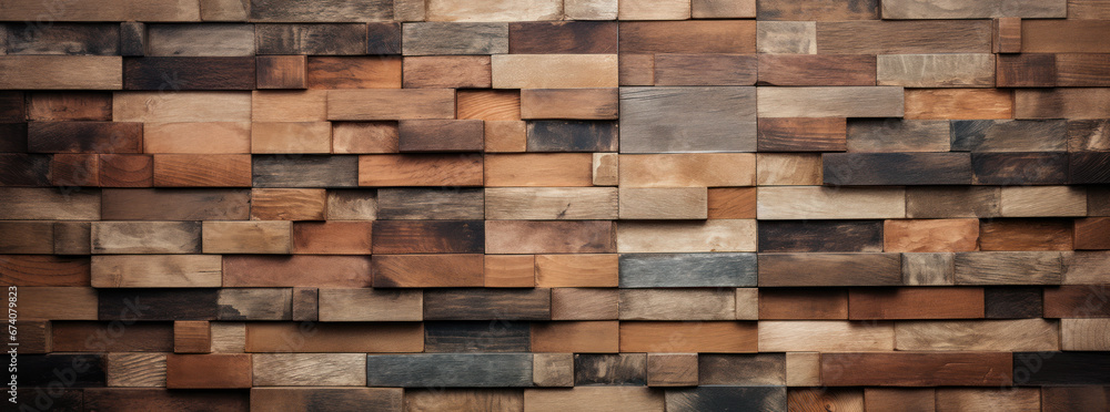 Wooden Wall in the Style of Bricks: Earthy Colors and Depth Wooden Wall in the Style of Bricks: Earthy Colors and Depth