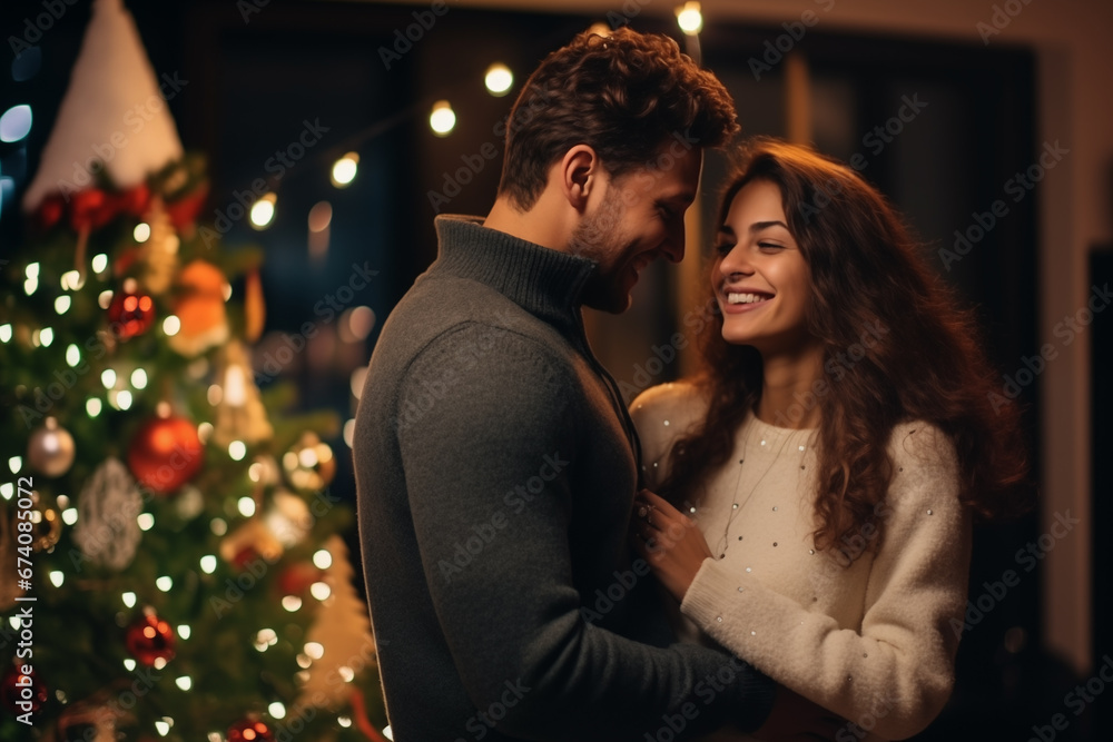 young couple in love on christmas
young couple in love on christmas