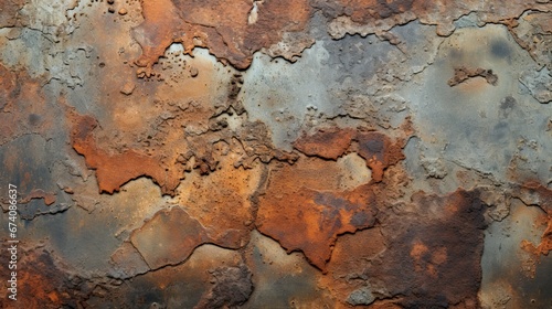 Blue orange rough and rusty old iron surface  a grunge abstract background 