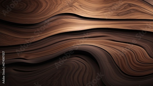 Fototapeta Naklejka Na Ścianę i Meble -  Textured wave pattern on a brown wooden background, featuring boards with rounded, detailed, and smooth textures.