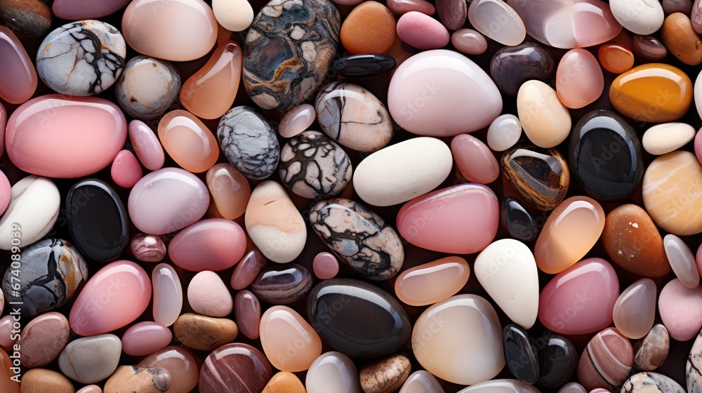 Beautiful and sparkling multicolored stones with a romantic pink hue Beautiful and sparkling multicolored stones with a romantic pink hue