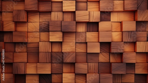 Brown textured wood background with 3D depth. wooden plank with detailed texture