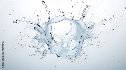 High-Quality Photo of a Super Clear Water Splash on a Pure White Background