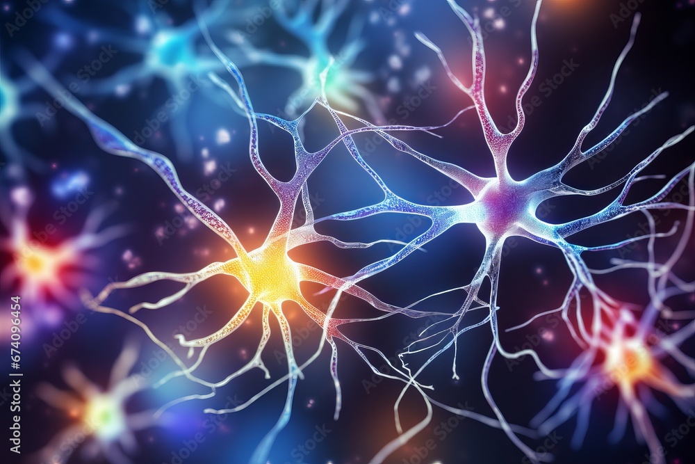 Abstract image of the brain in which synapses are represented as glowing lines symbolizing learning Abstract image of the brain in which synapses are represented as glowing lines symbolizing learning