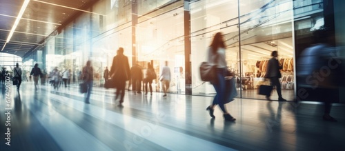 Abstract background. Shopping mall. Motion blur.
 photo