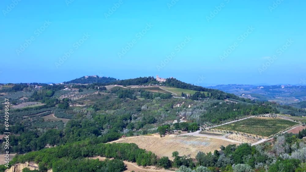 Lovely aerial top view flight drone Tuscany valley Olive Winefield Ttaly nature Lovely aerial top view flight drone Tuscany valley Olive Winefield Ttaly nature