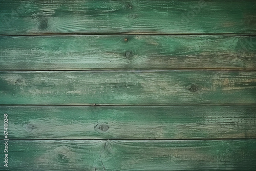 Vintage wood background - old green color wooden plank