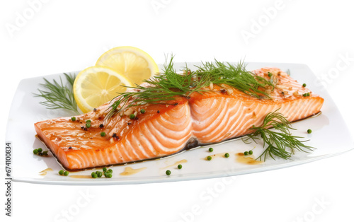 Maple Glazed Salmon Delight on isolated background