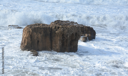 Waves in Medierranean sea in Sardinia, Italy photo