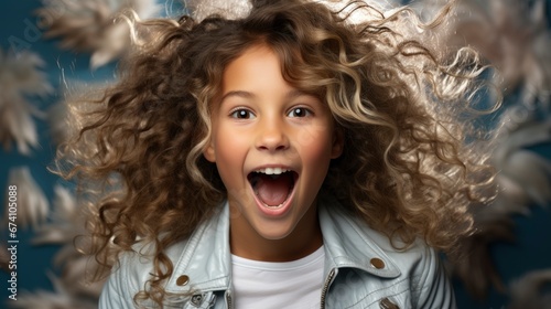 Photo Funny Excited Girl Dressed White , Bright Background, Background Hd