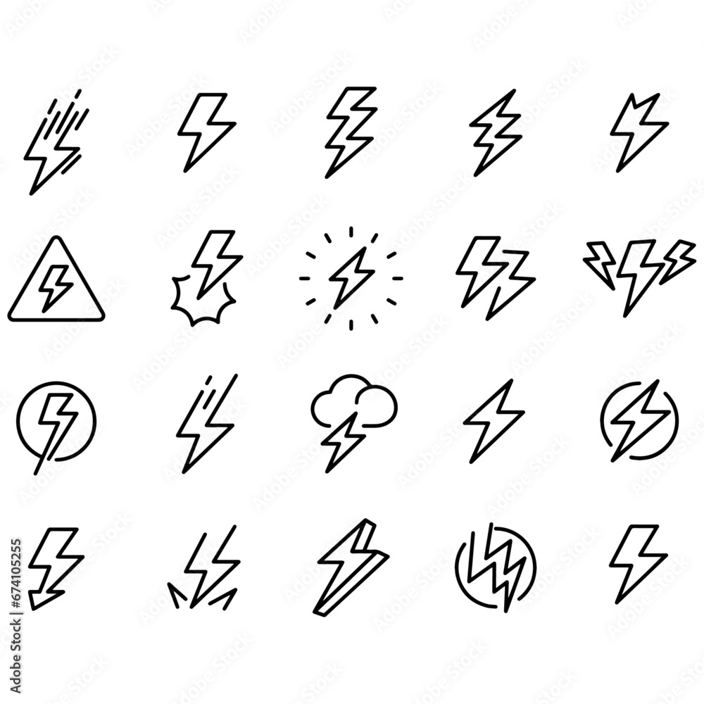 Thunder Icons vector design