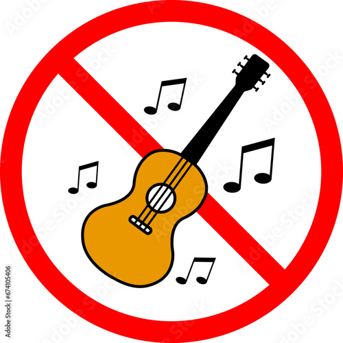 vector illustration of ban guitar on transparent background	