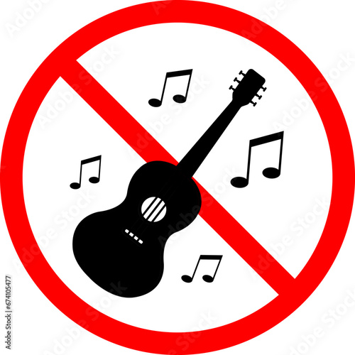 vector illustration of ban guitar on transparent background	