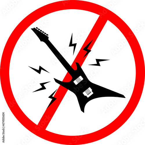 vector illustration of ban guitar on transparent background	