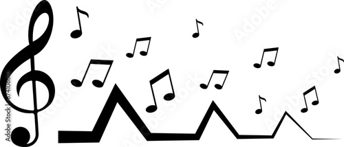vector illustration of a musical note on a transparent background