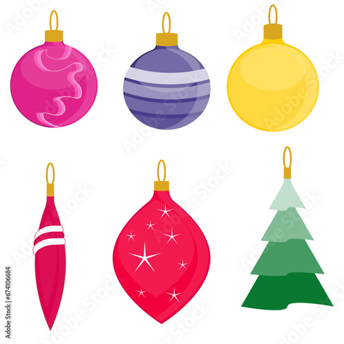 set of christmas balls
