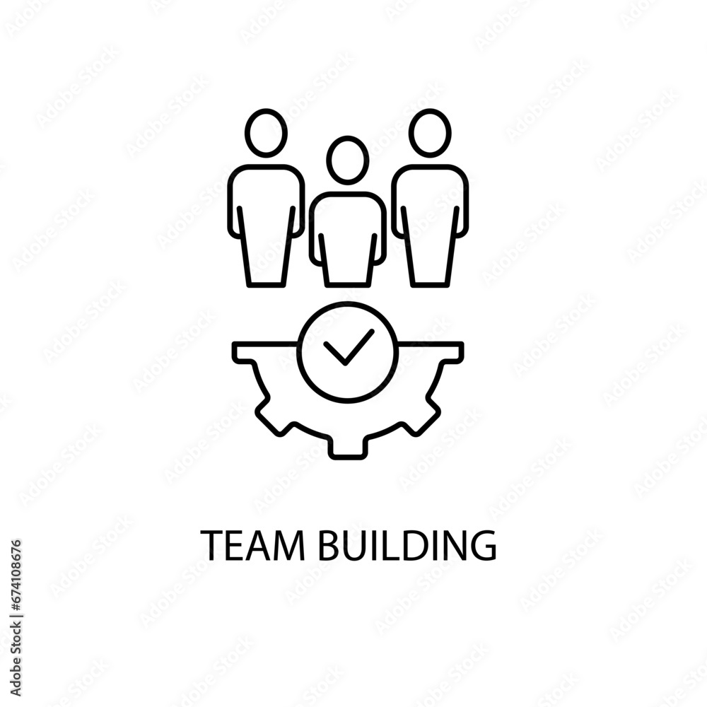 team building concept line icon. Simple element illustration. team building concept outline symbol design. team building concept line icon. Simple element illustration. team building concept outline symbol design.