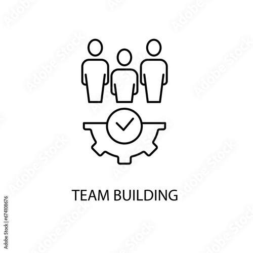 team building concept line icon. Simple element illustration. team building concept outline symbol design.